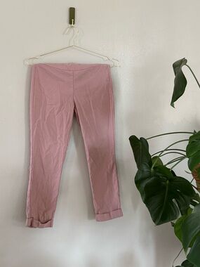 Rose Pink Slim Stretch Ankle Pants